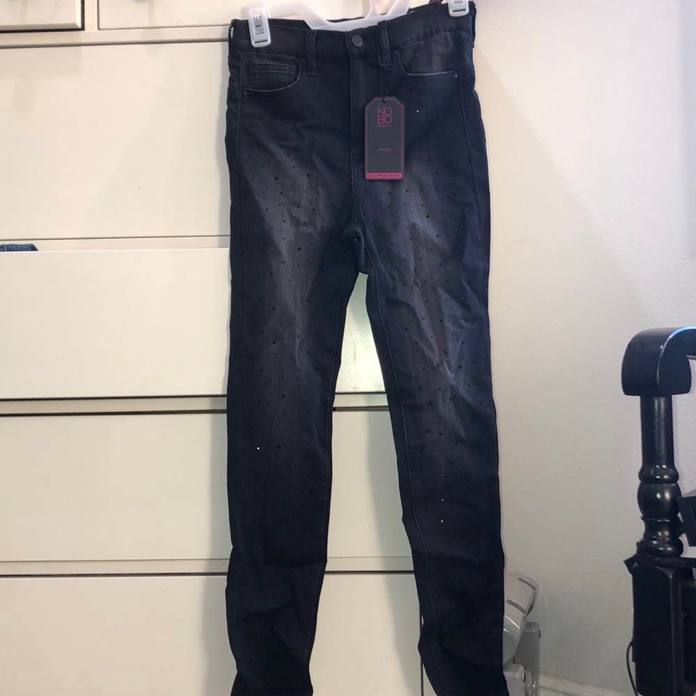 black sparkly skinny jeans